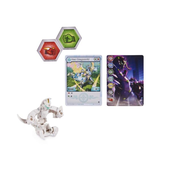 Figurina Neo Dragonoid Bakugan cu card și accesorii de joc.