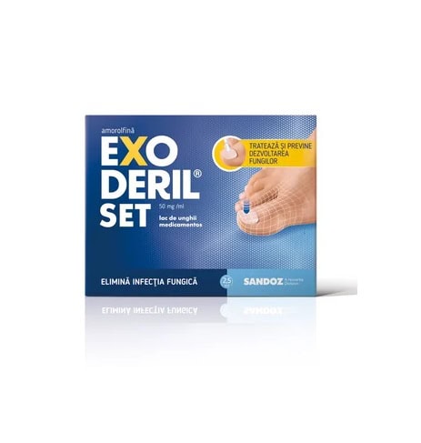 Set Lac de Unghii Medicamentos Exoderil, 50 mg/ml, 2.5 ml, Sandoz