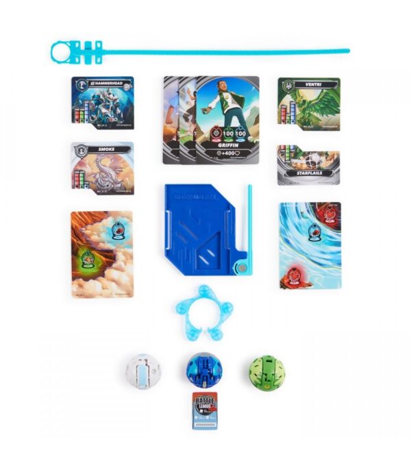 Set Starter Pack Bakugan, Ventri Smoke și accesorii de joc.