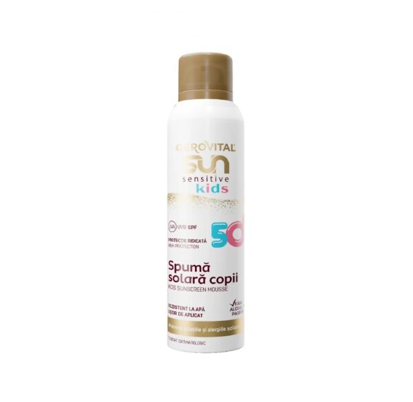 Spuma cu Protectie Solara pentru Copii SPF 50 Sun Sensitive Kids, 150 ml, Gerovital