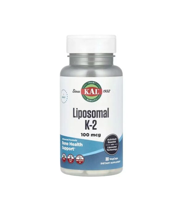 Liposomal K-2 - 100 mcg Liposomal K-2 pentru sănătate osoasă, 100 mcg, supliment alimentar.