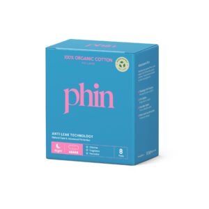 Absorbante de Noapte din Bumbac Organic Phin Absorbante de noapte din bumbac organic Phin, 8 bucăți, protecție anti-scurgere.
