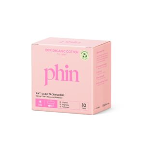 Absorbante de Zi din Bumbac Organic Phin Absorbante de zi din bumbac organic Phin, pachet cu 10 bucăți.