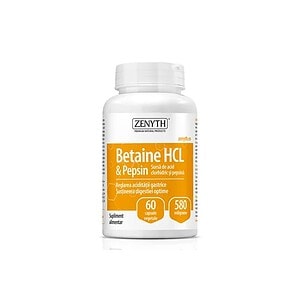 Betaina HCL și Pepsin pentru sănătatea digestivă, susține digestia și echilibrul acizilor gastrici.