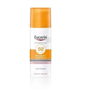 Eucerin SPF 50, cremă solară pentru protecție intensă împotriva razelor UV, ideal pentru piele sensi.