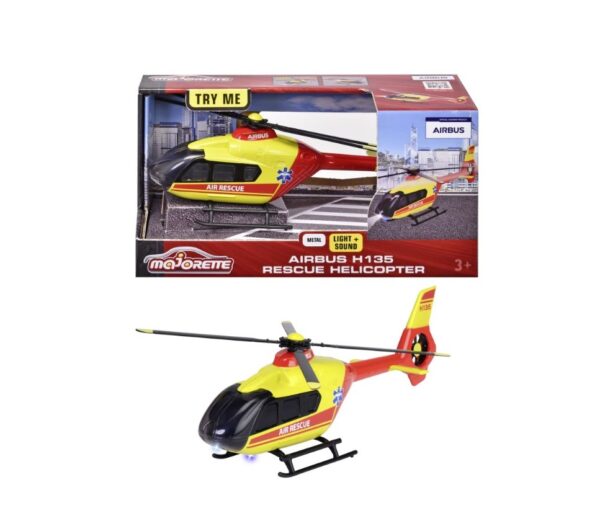 Elicopter de salvare Airbus H135 cu lumini și sunete, jucărie pentru copii, 25.5 cm, ideal pentru jo.
