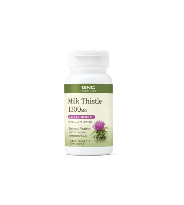 Supliment natural cu Milk Thistle pentru detoxifiere ficat Supliment Milk Thistle 1300mg pentru sănătatea ficatului, susține funcția hepatică și detoxifierea o.