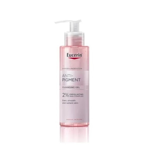 Gel de curățare Eucerin Anti-Pigment pentru piele uniformizată și radiantă.