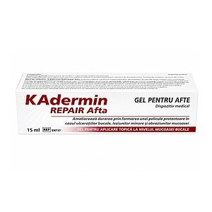 Crema Kadermin 50 ml, Mba Pharma Kadermin Gel pentru afte, 50 ml, tratament pentru leziuni bucale.
