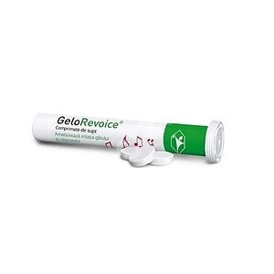 GeloRevoice cu Soc, comprimate de supt pentru hidratarea gâtului și calmarea durerii.