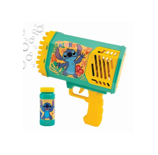 Pistol de jucărie pentru baloane cu design Stitch, perfect pentru distracție în aer liber.