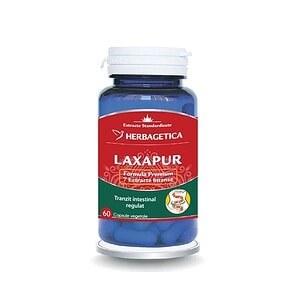 Laxapur capsule pentru sănătatea digestivă, Herbagetica, 30 capsule vegetale.