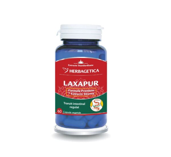 Laxapur capsule pentru sănătatea digestivă, Herbagetica, 30 capsule vegetale.