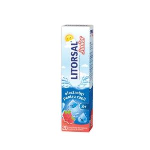 Litorsal Junior Electroliti cu Aroma de Zmeura, 20 Comprimate Efervescente, Zdrovit