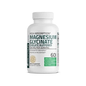 Supliment de magneziu glicinat, 120 capsule, pentru relaxare musculară.