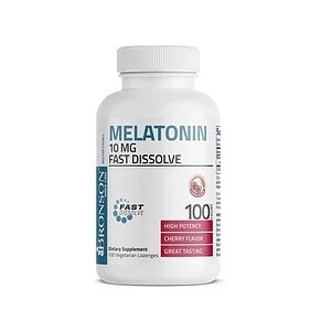 Melatonina 10 mg Aroma de Cirese Melatonina 10 mg, supliment pentru somn, aromă de cireșe, 100 tablete Bronson.