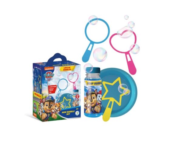 Set de jucării Paw Patrol cu figurine, palete și bule de săpun pentru copii.