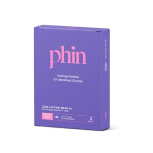Plasturi termici Phin pentru crampe menstruale, pachet cu 3 bucăți.