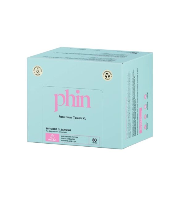 Prosoape faciale de unică folosință Glow XL, 50 bucăți, Phin pentru curățare delicată a pielii.