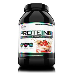 Proteina Multi-Source cu Aroma de Ciocolata Alba si Capsuni Protein-F5 White Chocolate Strawberry 2000g, Genius Nutrition