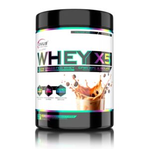 Pudra Proteica cu Aroma de Cafea Mocca Caraibiană, 900g, Whey-X5 Carribean Mocha, Genius Nutrition