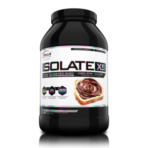Proteina izolată ISOLATE X5 cu ciocolată, supliment proteic pentru sportivi, ideal pentru recuperare.