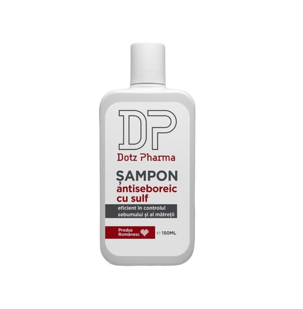 Șampon antiseboreic cu sulf Șampon antiseboreic cu sulf pentru controlul seboreei scalpului și mătreții, 150ml.