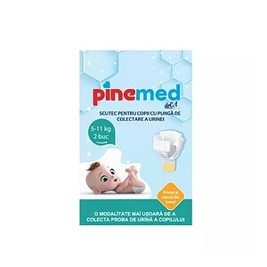 Scutec pentru copii cu punga pentru urină Pungă pentru colectarea urinei la copii 0-5 kg, 2 bucăți, Pinemed.