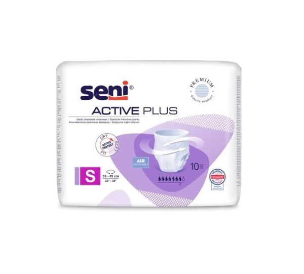 Scutece Seni Active Plus, mărimea S, 10 bucăți, pentru bebeluși, sistem închis, protecție superioară.