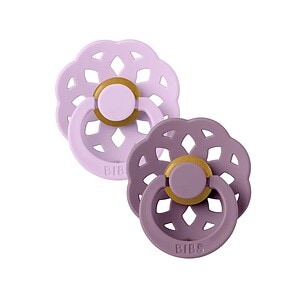 Set 2 Suzete cu Tetina Rotunda Boheme Latex, +0 Luni, Violet Sky/Mauve Suzete Boheme Latex pentru bebeluși, culoare violet sky și mauve, ideal pentru +0 luni, de la BIBS.