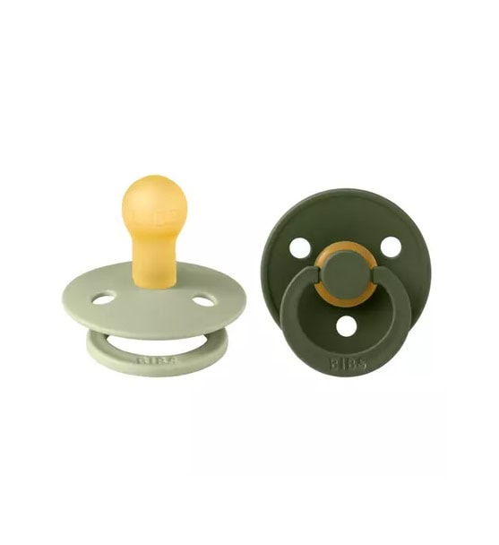 Set 2 Suzete cu Tetina Latex, +0 Luni, Pine/Cornflower Suzete pentru bebeluși cu tetină rotundă, confortabile și sigure, în culori Pine și Cornflower, idea.