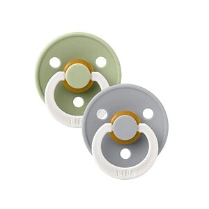 Set 2 Suzete fosforescente din latex cu tetina rotundă Suzete fosforescente din latex cu tetina rotundă, pentru bebeluși de 0+ luni, în culorile Sage și Cl.