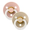 Set 2 Suzete Fosforescente Latex cu Tetina Rotunda Suzete fosforescente din latex pentru bebeluși, cu tetină rotundă, în culorile Sage și Vanilla, idea.