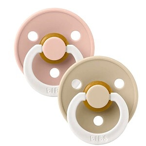 Set 2 Suzete Fosforescente Latex cu Tetina Rotunda Suzete fosforescente din latex pentru bebeluși, cu tetină rotundă, în culorile Sage și Vanilla, idea.