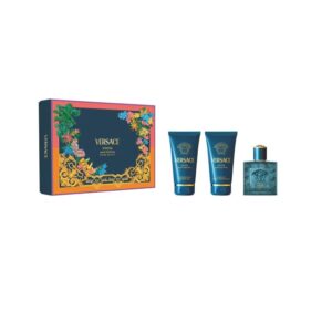 Set Cadou Apa de Parfum 50ml + 50ml Gel + 50ml After Shave Balsam pentru Barbati, Eros, Versace