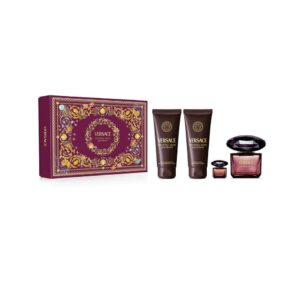 Set Cadou pentru Femei, Crystal Noir, 90 ml + 100 ml + 100 ml + 5 ml, Versace