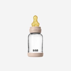 Set Biberon cu Tetina din Latex, Sage, 150 ml, BIBS Biberon BIBS cu tetină din latex pentru hrănire sigură a bebelușilor.