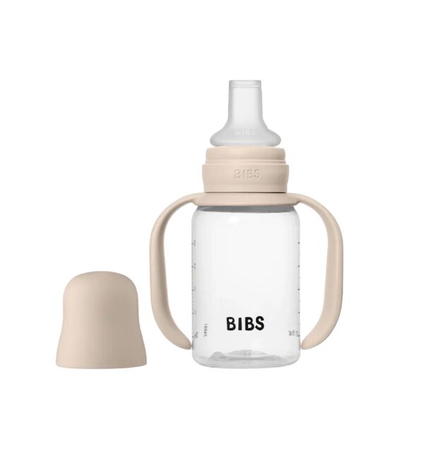 Biberon Sippy BIBS cu tetină din silicon, 150 ml, ideal pentru hrănirea bebelușilor.