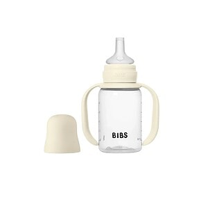Set Biberon Sippy cu Tetina Silicon Ivory 150ml BIBS Biberon Sippy BIBS cu tetină din silicon, 150 ml, culoare ivory, ideal pentru hrănirea bebelușilor.