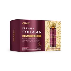 GNC Premier Collagen, supliment pentru piele, păr și unghii, cu 13.000 mg marin de colagen, în ambal.