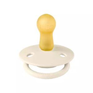 Suzetă cu Tetina Rotundă Silicon De Lux Suzetă cu tetină rotundă din silicon pentru bebeluși, 6+ luni, Ivory, BIBS.