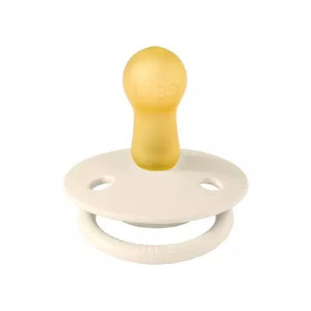 Suzetă cu Tetina Rotundă Silicon De Lux Suzetă cu tetină rotundă din silicon pentru bebeluși, 6+ luni, Ivory, BIBS.