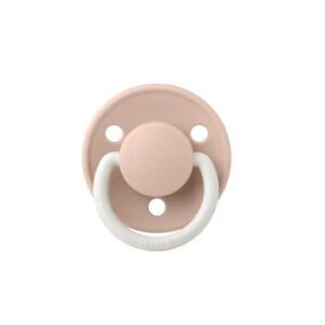 Suzetă fosforescentă cu tetină silicon, de lux, pentru bebeluși Susetă fosforescentă cu tetină rotundă din silicon pentru bebeluși 0-6 luni, culoare blush, BIBS.