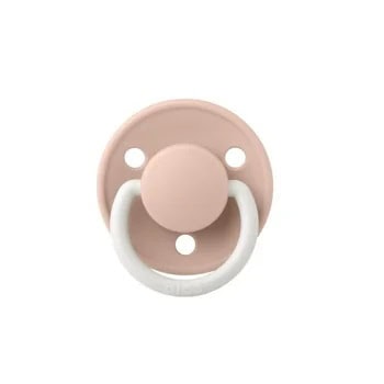 Susetă fosforescentă cu tetină rotundă din silicon pentru bebeluși 0-6 luni, culoare blush, BIBS.