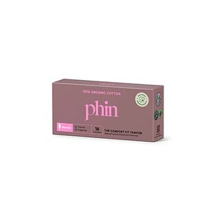 Tampoane din bumbac organic Phin Tampoane din bumbac organic, 16 bucăți, Phin pentru confort și sănătate.