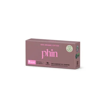 Tampoane din bumbac organic Phin Tampoane din bumbac organic, 16 bucăți, Phin pentru confort și sănătate.