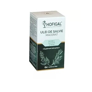 Ulei de Salvie Macerat, 500 mg, capsule pentru echilibru hormonal și sănătate hormonală.