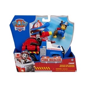 Vehicul de salvare Paw Patrol cu figurina și accesorii pentru joacă.