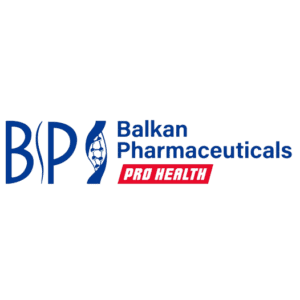 Logo Balkan Pharmaceuticals, companie farmaceutică din România, specializată în produse de sănătate.