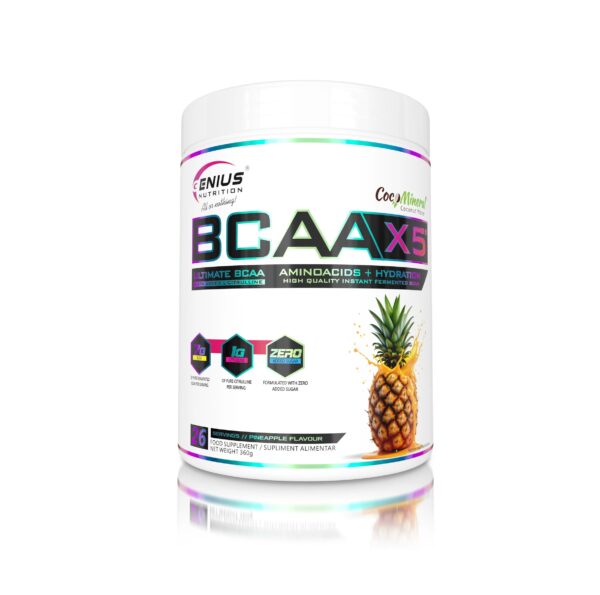 Aminoacizi cu Aroma de Ananas, BCAA-X5 Pineapple, 360 g, Genius Nutrition